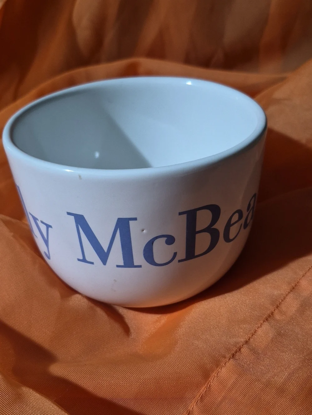 Ally McBeal 1990s TV Show  Oversize Ceramic Coffee Mug with Blue Logo